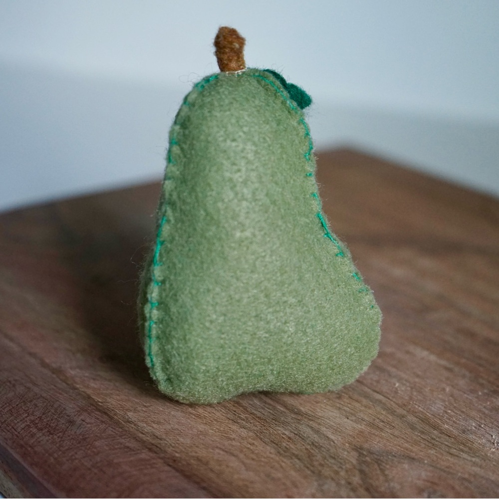 Hand Sewn Play Food Felt Pear